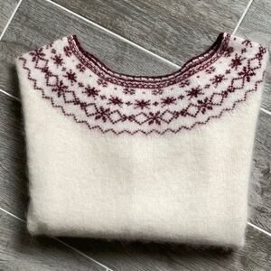 Garnet Hill Wool/Angora Fair Isle Sweater XS